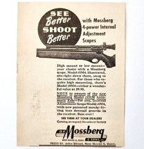 1947 Mossberg 4 Power Scope Advertisement Vintage Hunting Gun Optics E8H - $366.58 MXN