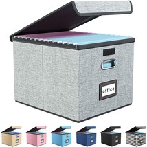 Upgraded Portable File Organizer Box With Lid With Plastic Slide, Decora... - £29.71 GBP