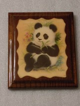 Panda Bear Photo Print Wall Picture Wood Decor 6.5&quot; L x 5.25&quot; W - £11.66 GBP