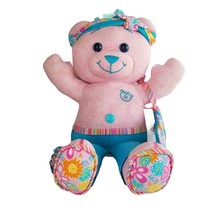 Doodle Bear Pink Teddy Plush Girl Stuffed Animal Toy &amp; Instructions 2004 Groovy - £17.71 GBP