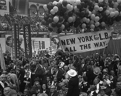 Delegates with Lyndon Johnson sign at the 1964 Democratic Convention Photo Print - $8.81 - $14.69