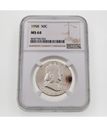 1958 50C Franklin Half Dollar 50C Graded by NGC as MS-64 - $76.92 CAD
