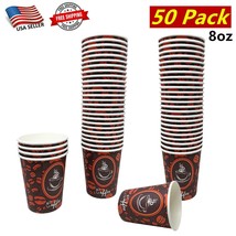 50 Pack Quality Disposable Paper Hot Coffee Cups, Perfect For Hot Drinks... - £9.46 GBP