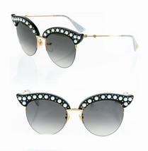 Gucci Hollywood Forever Black Gold Authentic Pearl 0212 Sunglasses GG0212S 001 - £545.93 GBP