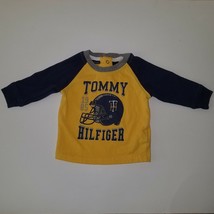 Tommy Hilfiger Yellow Blue Shirt Baby Boy 0-3 Months Football Helmet Lon... - $10.90