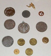 Vtg Sunday School Coin Lot Token Medal Penny Angel Bird Jesus Christian Church - £20.44 GBP