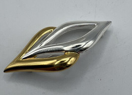Pin/Brooch Napier Silver Gold Tone Chrome Geometric Design 1990s 2 Inches - $16.79