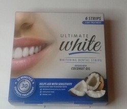 Ultimate White Whitening Dental Strips Infused With Coconut Oil  6 Strip... - £5.20 GBP