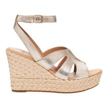 UGG Careena Ankle Strap Wedge Sandals 1125209 Women’s 9.5 Pale Gold Meta... - $75.99