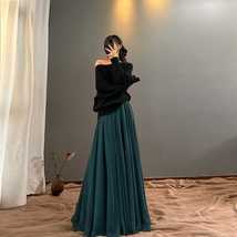 DEEP GREEN Floor Length Chiffon Skirt Summer Beach Chiffon Maxi Skirts Plus Size image 6