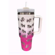 Puppie Love Dog 40 oz Pink Wht Stainless Steel Travel Tumbler NEW Fast Free Ship - £24.61 GBP