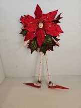 Department 56 Patience Brewster Christmas Krinkles Red Poinsettia Figure 12”  - £37.59 GBP