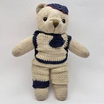 Vintage Old Kids Plush Toy Doll Bear Hand-Knitted Clothes Collectible - $60.00