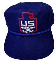 Vintage US Engineering Co Trucker Hat Snapback Cap Logo Patch Wool - $16.69