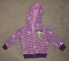 Girls Jacket Nickelodeon NiHao Kai-lan Purple Striped Hooded Zip-sz 18 m... - £8.54 GBP