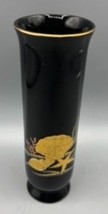 Vintage Otagiri Vase Japan Black &amp; Gold Ceramic Starfish Shells - $194.03 MXN