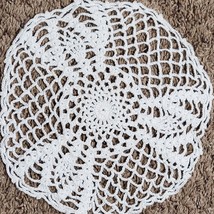 Vintage Hand Crochet White Doily 9 Inch Scalloped Edge - £8.72 GBP