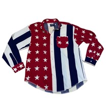 Brooks &amp; Dunn by Panhandle Slim Vintage Flag Long Sleeve Button Down Size M/L - £36.27 GBP
