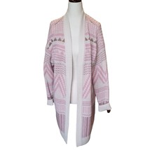 Falls Creek Womens Open Front Cardigan Sweater Size S/M Western Pink Cre... - £23.49 GBP