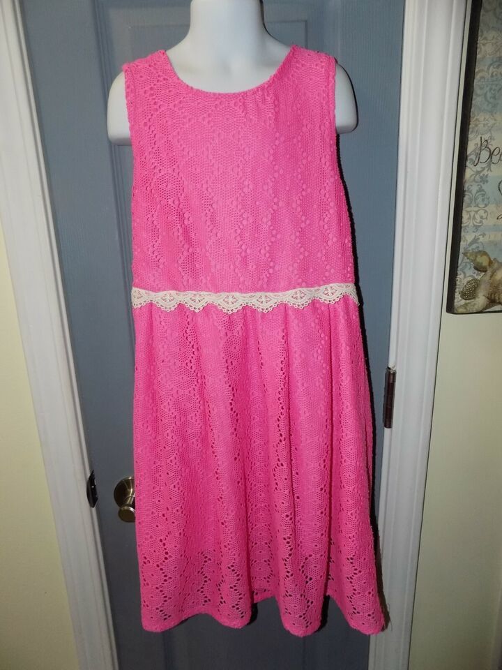 Primary image for U.S. POLO ASSN. Hot Pink Sleeveless Lined Dress Lined Size 12 Girl's EUC