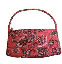 Vera Bradley Call Me Coral Pink Floral Paisley Knot Just A Clutch Handba... - $12.82
