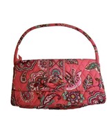 Vera Bradley Call Me Coral Pink Floral Paisley Knot Just A Clutch Handba... - $17.54 CAD
