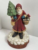 Vintage Musical Santa Figurine Plays White Christmas Enesco 1985 Mrs Grossman 8&quot; - £14.33 GBP