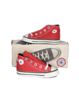 NOS Vtg 90s Converse All Star Chuck Taylor High Top Shoes Red Toddler Si... - €59,41 EUR