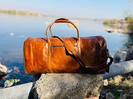 | Leather Bag Genuine holdoll bg Weekender Bag Overnight Baggage Duffle zym trev - £111.11 GBP