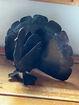 Large Heavy Brown Metal Thanksgiving Turkey Figurine – 6 and 1/8th’s inc... - $13.09