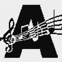 Pepita Needlepoint Canvas: Letter A Music Notes, 7&quot; x 7&quot; - £39.82 GBP+