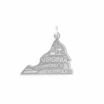 Virginia State Charm Mountain Shaped Neck Piece Unisex Jewelry 14K White Gold Fn - £21.24 GBP
