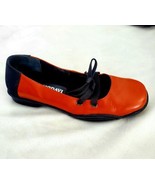 Alx Modavi FiFi Flat Red Leather Slip on Women&#39;s 6 Laced Ballet Brazil - $28.58 CAD