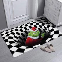 3D Illusion Doormat Christmas Anti-Slip Doormatgrinch Door Mat Indoor Ou... - $18.99