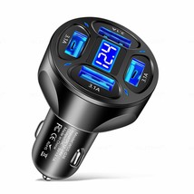 4 Ports USB Car Charger 66W Fast Charging Quick Charge 3.0 Car Mobile Phone Char - £7.92 GBP