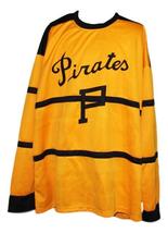 Any Name Number Pittsburgh Pirates Retro Hockey Jersey New Yellow Any Size image 4