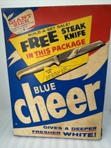 Vintage 1950s Cheer Blue Magic Whitener 3.5lbs Box NEW Free Steak Knife ... - £69.62 GBP