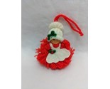 Vintage Handmade Holiday Mother Cooking Yarn Ornament 3 1/2&quot; - £23.21 GBP