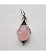 NATIVE AMERICAN 925 STERLING SILVER NATURAL OVAL 14x11 mm.  ROSE QUARTZ ... - €39,36 EUR