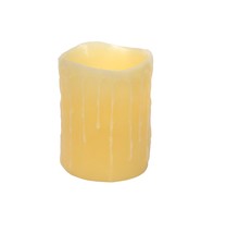 LED Wax Dripping Pillar Candle (Set of 3) 4&quot;Dx5&quot;H Wax/Plastic - 2 D Batt... - £59.08 GBP