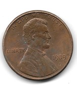 1989-D Lincoln Memorial Cent Penny Low Placed Mint Mark Variety - $14.84