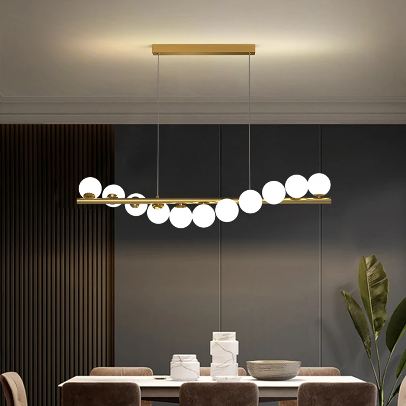 Nordic Glass ball Pendant Lights For Dining room Kitchen G9 led lamp lus... - $209.78+