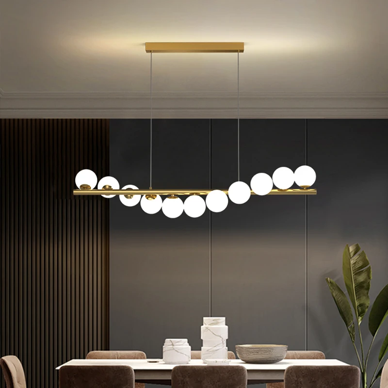 Ic glass ball pendant lights for dining room kitchen g9 led lamp lustre home decor gold thumb200