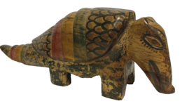 Artisan Hand Carved &amp; Painted  Guatemalan Wooden Armadillo  - $18.99