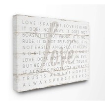 The Stupell Home Dcor Collection Love Is Patient Grey on White Planked Look Canv - $45.99