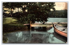 Canoe At Dock Lakeside Crystal Lake Wianno Massachusetts MA 1914 DB Postcard U1 - £3.17 GBP