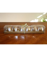 Biedermann &amp; Sons Round 6 2-Inch Ball Candles Gold w/ White Glitter Tree... - $355.18 MXN
