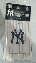 New York Yankees Logo on Pinstriped Paper Air Freshener SPORT FRESH Licensed - £6.37 GBP