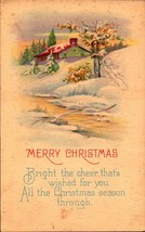 VINTAGE EARLY 1900&#39;s- MERRY CHRISTMAS POSTCARD-WINTER SCENE-BK40 - $2.97