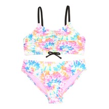 Wonder Nation Girls&#39; Tie Dye Printed 2-Piece Bikini Swimsuit Size XS (4-5) - £11.86 GBP